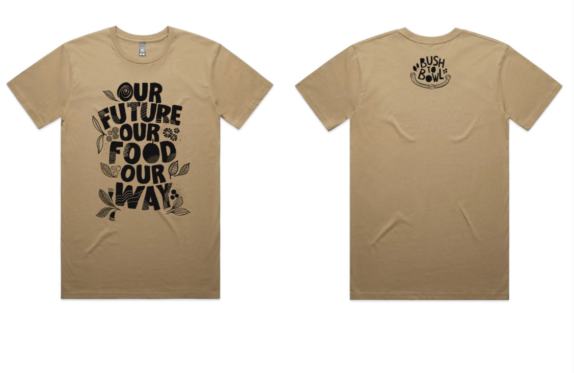 T-shirt Front Print ‘Our future, our food, our way’ (Pre-order)