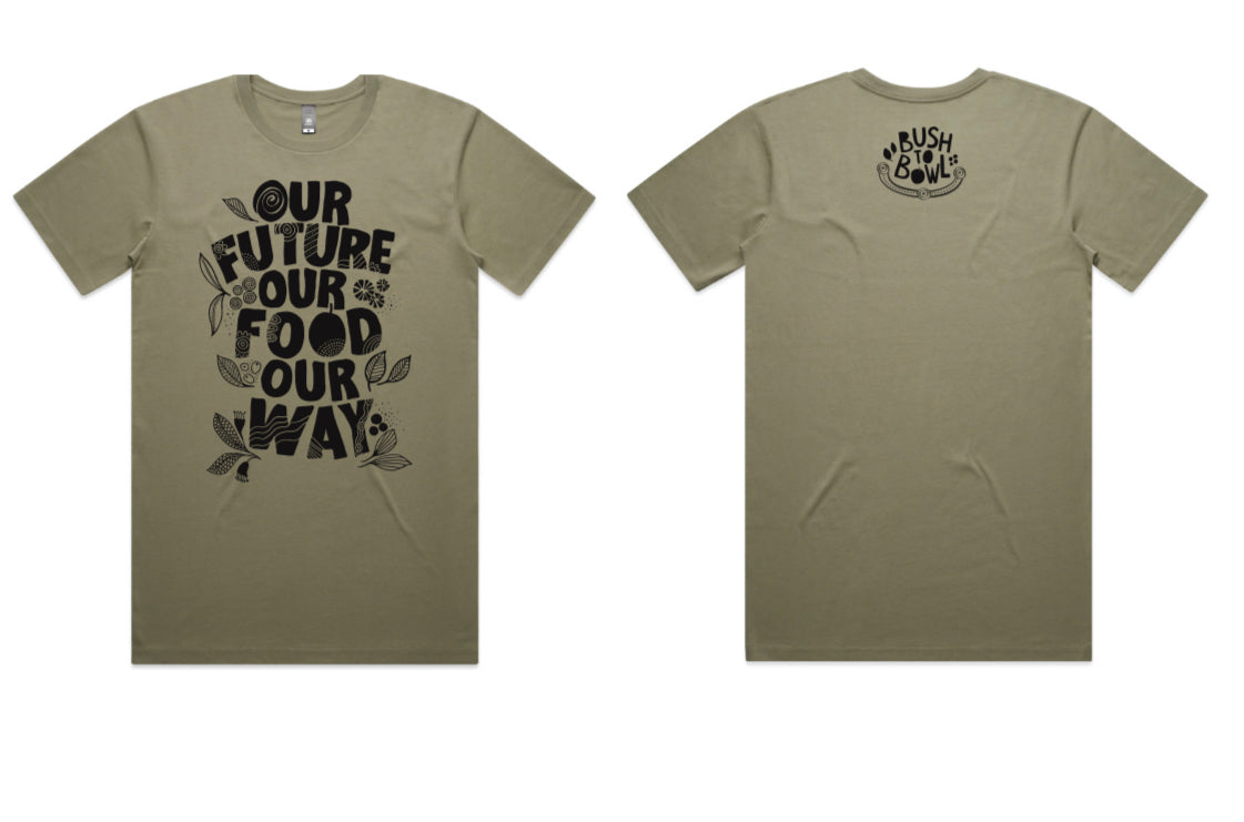 T-Shirt Front Print ‘Our future, our food, our way’ (Pre-order)